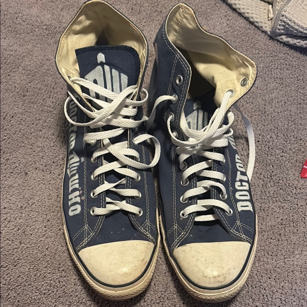 Converse Navy and White High-Top Sneakers